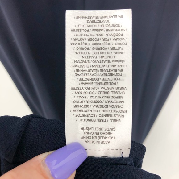 LAUREN RALPH LAUREN Evening Gown 12 Navy Blue V-Neck Maxi Dress Knot Front NWT - Picture 9 of 9